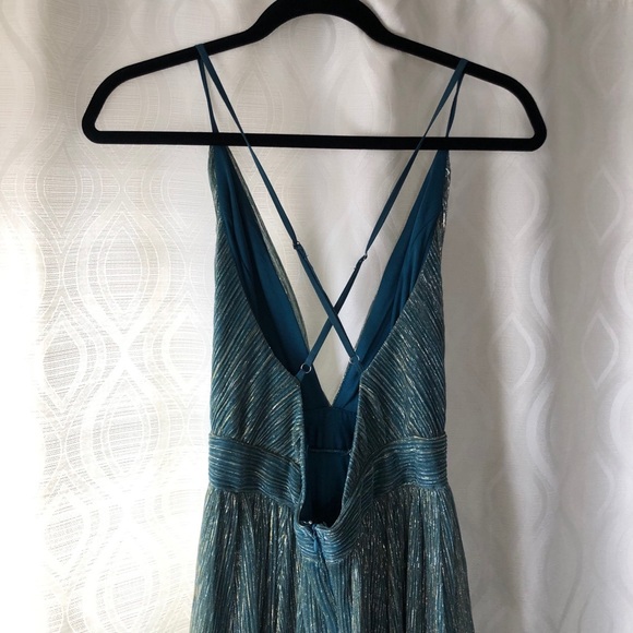 Iridescent Mermaid Green Blue Gown - Picture 9 of 10
